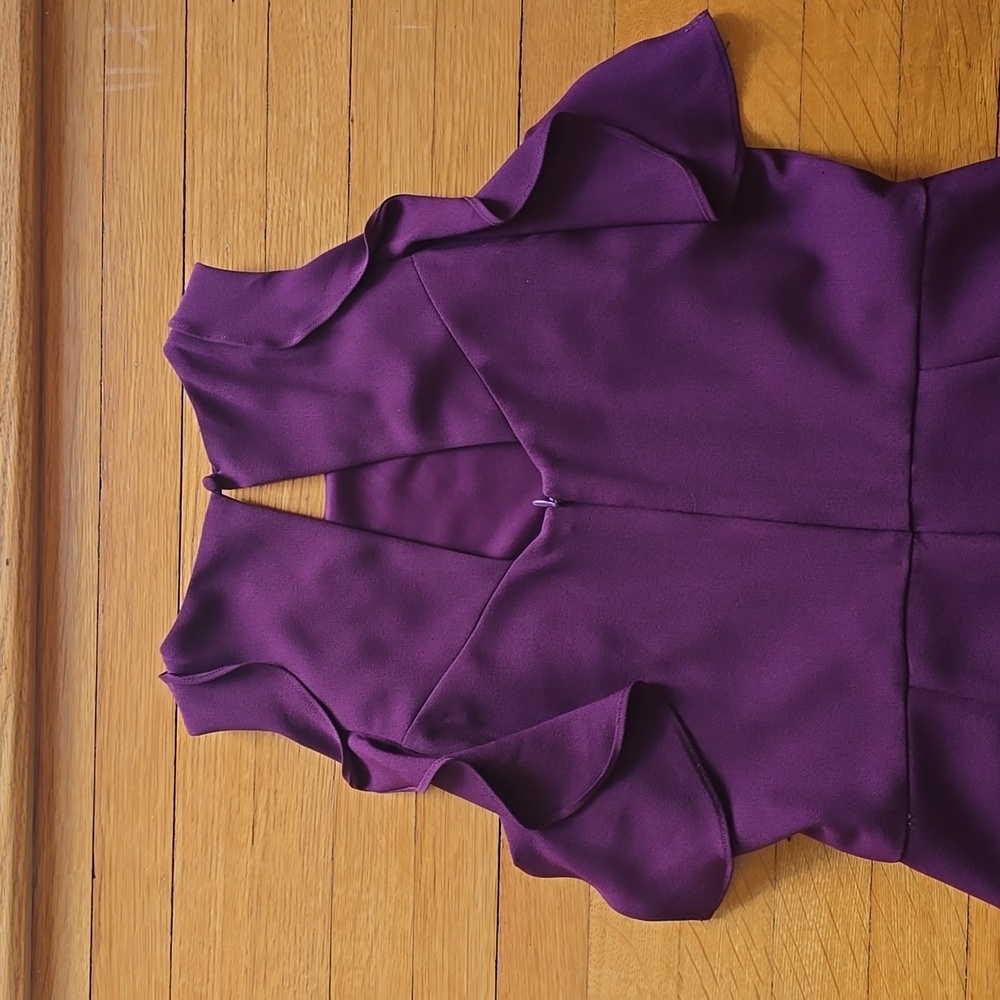 julia jordan, Purple Ruffle Jumpsuit, Back Cut Out, EUC, Women's 6 - Picture 9 of 11